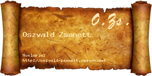 Oszvald Zsanett névjegykártya